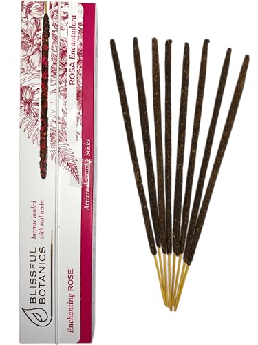 HOSTENATURA Incienso Orgánico Rosa Blissful Botanics TULASI Artesano Natural   Rosa Encantadora   8 barritas Incienso orgánicas