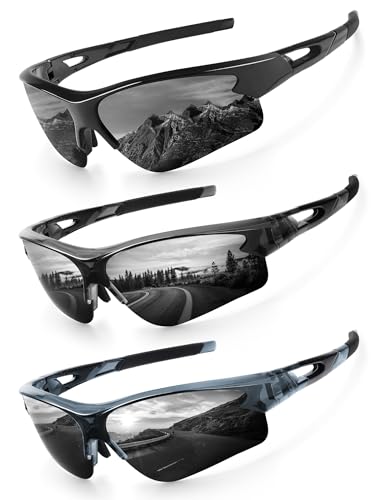 Image of KALIYADI Sports Sunglasses for Men, Polarized Sun Glasses for Men Women Youth Baseball Softball with UV Protection