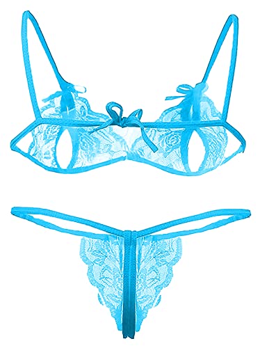Image of Xs and Os Lace Bra Panty Peek-A-Boo Lingerie Set
