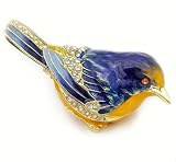 Blue Starling Bird Figurine Trinket Box