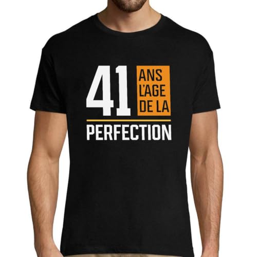 T-shirt homme 41 ans l'âge de la perfection imprimé en France