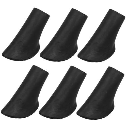 DEARMAMY 6 Fundas De Goma para Bastones De Trekking Accesorios para Senderismo De Puntas para Bastones De Trekking Color Negro