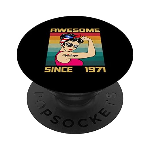 Regalos de cumpleaños para mujeres de 52 años, vintage, impresionante desde 1971 PopSockets PopGrip Intercambiable