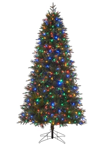 Honeywell 7.5 ft Whistler Fir Slim Pre-Lit Artificial Christmas Tree with 600 Color Changing LED Lights, Pencil Xmas Tree with 2446 PVC/PE Tips, Tree Top Connector, UL Certified for The Entire Tree Honeywell 7.5 ft Whistler Fir Slim Pre-Lit Artificial Christmas Tree with 600 Color Changing LED Lights, Pencil Xmas Tree with 2446 PVC/PE Tips, Tree Top Connector, UL Certified for The Entire Tree
