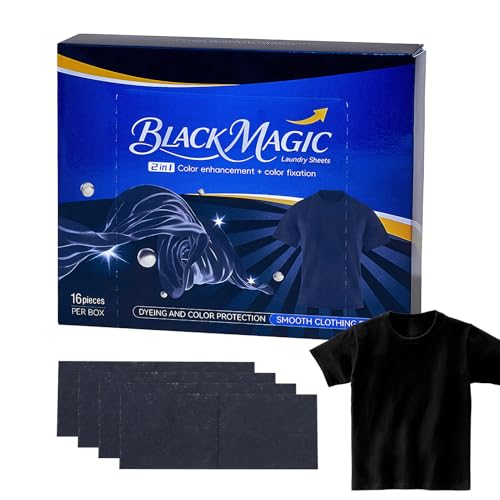 Láminas colorantes para negros, paquete de 16 pastillas para ennegrecimiento de ropa, tinte textil intensivo para lavadora, enfriador de color para camisetas, vaqueros, pantalones, c