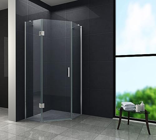 Fünfeck-Duschkabine VERTEX 100 x 100 x 195 cm ohne Duschtasse