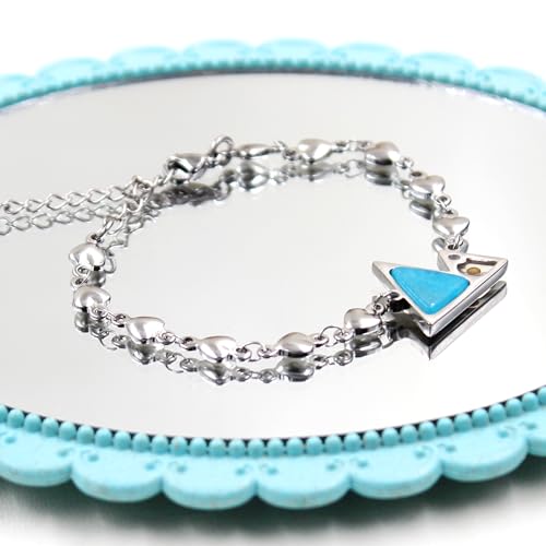 Image of Uloveido Stainless Steel Heart Chain Link Bracelet - Religious Inspirational Mustard Seed Charm Bracelet for Women Lady Y4431