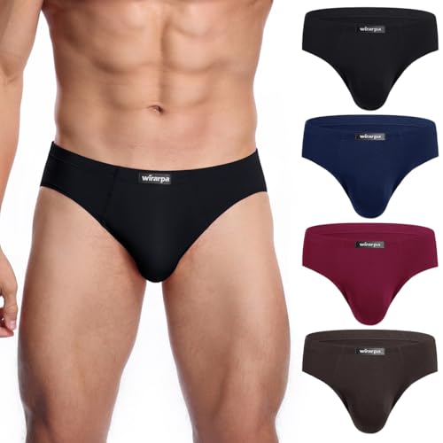 wirarpa Slip Microfibra Hombre Modal Ropa Interior Briefs Calzoncillo para Hombre Pack de 4 Multicolor Tamaño L
