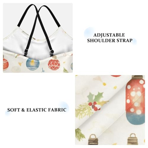 KLL Colorful Christmas Light Bulbs Girl 1-Piece Swim Suit Summer Swimwear Adjustable Strap Quick Dry3