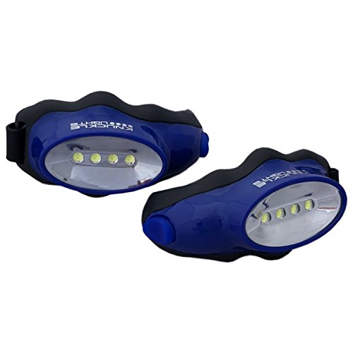 Knuckle Lights 2-Pc Flashlights for Runners and Walkers - Dog Walking Flashlight - Grab and Go Lightweight Night Running Light (Blue)