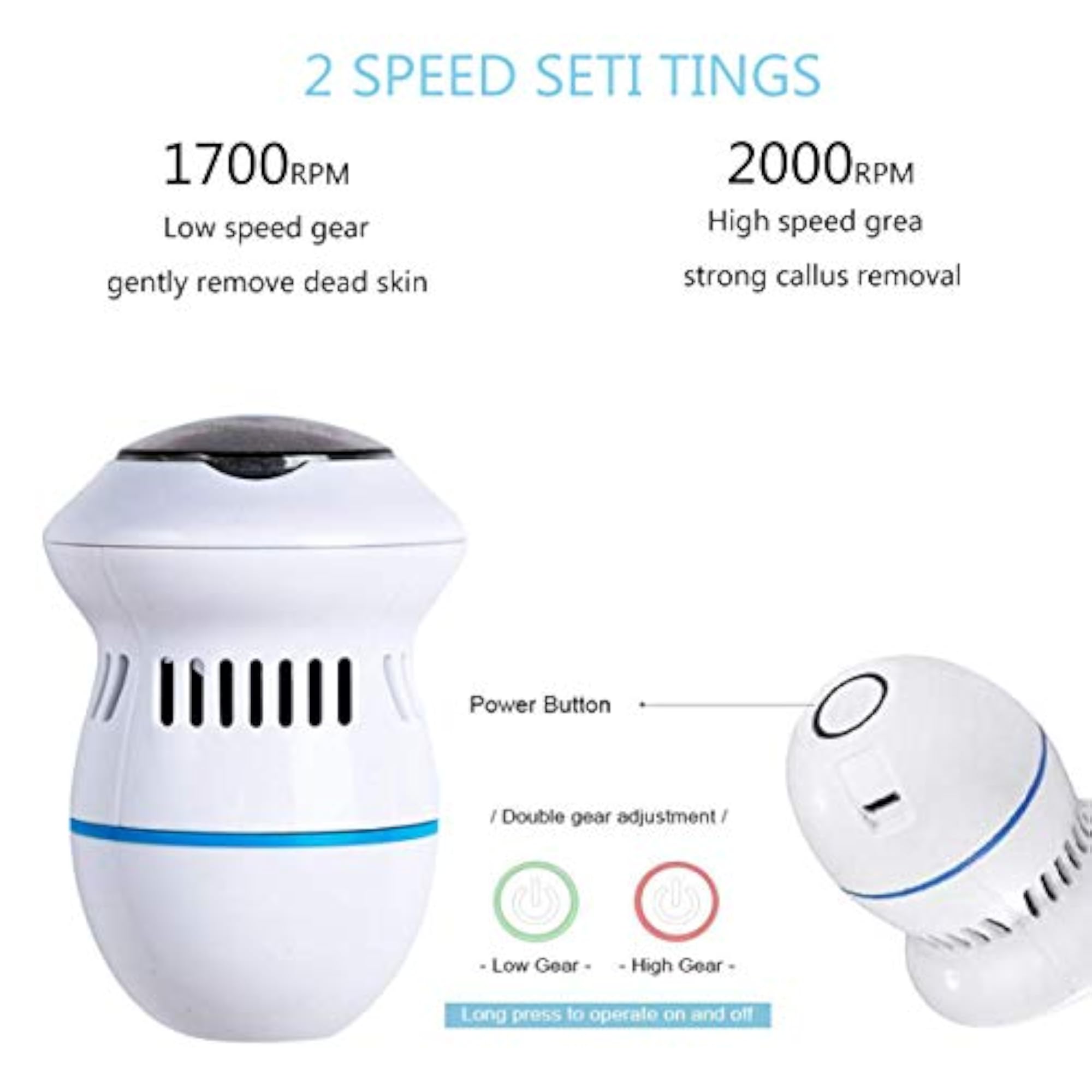 Electronic Pedicure Foot Filer with Vacuum, Smooth Feet