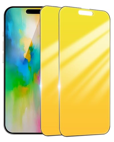 Image of 2 Pack for iPhone 16 Privacy Screen Protector Gradient Colorful 25 for Anti-Spy Tempered Glass Anti-Bluelight Full Coverage Easy Installation Frame Case Friendly 6.1 inch Gold
