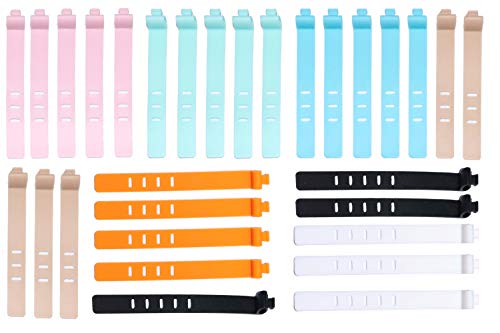 Fgen 30pcs Data Cable Silicone Cable Tie 3 Holes 4 Holes 5 Holes White Cable Tie Silicone Beam Line Square Head Large Round Hole