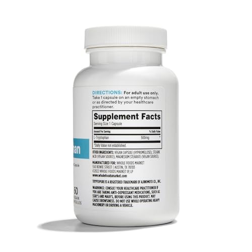 365 by Whole Foods Market, Free-Form L-Tryptophan 500mg, Vegan, 60 Capsules - image 2