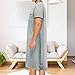 Fashion Store Mens Nightgown Henley Night Shirt for Sleeping Short Sleeve Nightgown Big and Tall, Loose Kaftan Sleepwear(Gray,XX-Large)