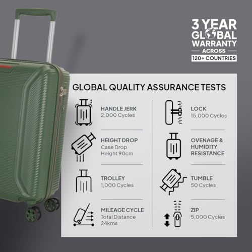 Image of American Tourister Robotech Sport|Small Size Cabin Trolley Bag (55 cm)|360 8 Wheel Spinner Travel Luggage|Hard Case Polycarbonate Suitcase|Recessed TSA Lock|Dark Green
