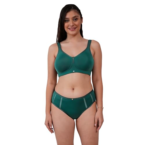 Image of SOIE Women Full Coverage Minimiser Bra with High Waist Brief Set