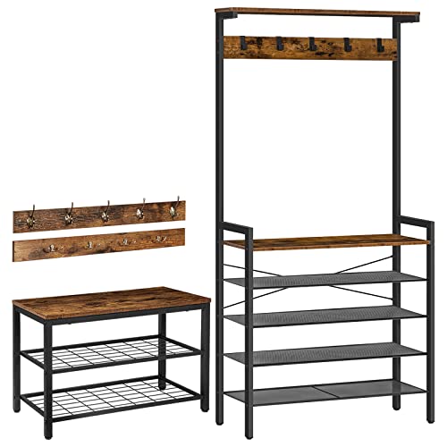 HOOBRO Coat Rack Shoe Bench Set and Hall Tree with