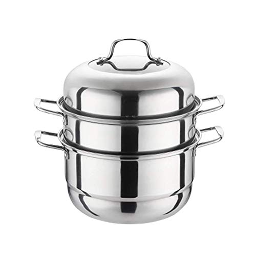 OWOHYG Olla de Vapor de Tres Niveles de Acero Inoxidable de 3 Niveles, Olla para Salsa, Caldera Multicapa