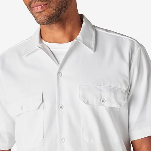 Image of Dickies Men's Short Sleeve Work Shirt - Durable Twill Button Down Shirts for Men, Lightweight Uniform for Daily Wear