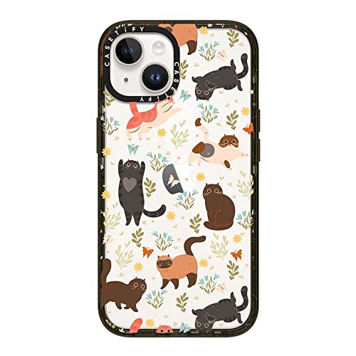 Coque iPhone 14 Casetify antichoc design chat rigide noir