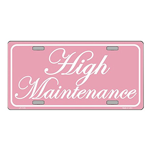 Smart Blonde High Maintenance Metal License Plate