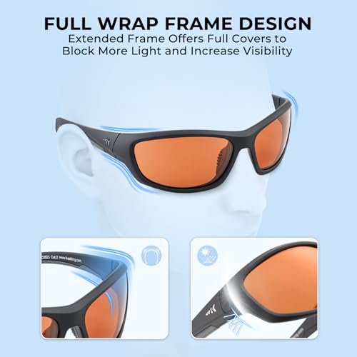 Image of KastKing Hiwassee Polarized Sport Sunglasses for Men and Women, Wrap Sunglasses for Fishing Cycling and Running,UV Protection