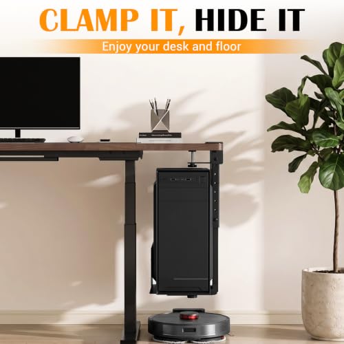 Hicarer Soporte para CPU de Escritorio Ajustable para Torre de PC 6.1"-10" Ancho, 13.4"-21.6" Alto, Montaje sin Perforación miniatura 6