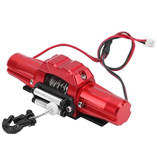 Winch eléctrico para RC de aleación de aluminio rojo miniatura 1