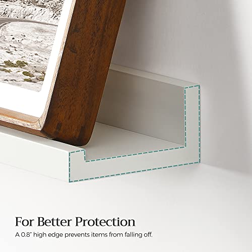 Songmics Floating Shelves, Set Of 3 Wall Shelves, For Photo Frames And Trinkets, For Living Room, Home Office, Kitchen, Bathroom, White Ulws38Wt #TOP6