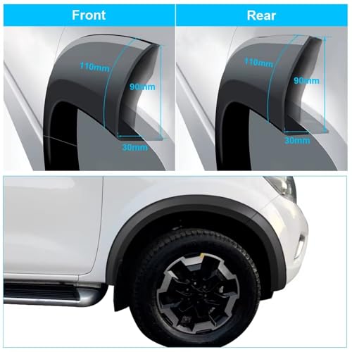 Guardabarros negro mate para Nissan Navara Frontier 2015-2020 4