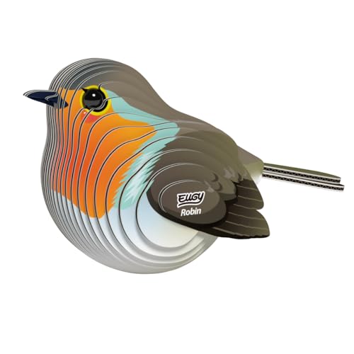 EUGY Robin – Puzzle 3D N° 137 – Jouet Créatif en Carton Recyclé – pour Enfants dès 6 Ans et Adultes Jusqu’à 99 Ans – Puzzle Éducatif et Écologique