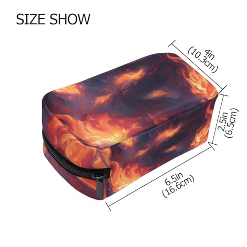 ALAZA Makeup Bag Cosmetic Bags for Women Small Zipper Pouch Travel Fire Cosmetic Organizer Case Portable For Purse3