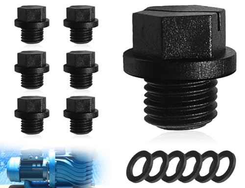 AOYEGIC 6 Stück Pool Ablassschraube,Teile Für Poolpumpen,Ablassstopfen,Rohrstopfen,Pool Pump Parts,Pipe Plug mit Dichtungen,Kompatibel mit Hayward Spx1700fg Pool Ablassschraube(Schwarz)