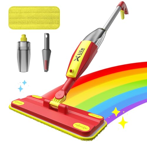 Xlife Toy Spray Mop for Kids - Pretend Play Housekeeping Toys for Ages 4-8-Red