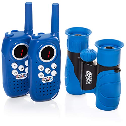 Playco Walkie Talkies and Binoculars for Kids - 2 Mile Range, Crystal Clear