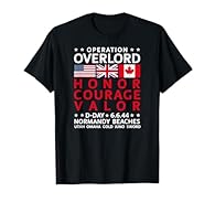 Honor the heroes of D-Day with this OPERATION OVERLORD HONOR COURAGE VALOR design featuring the American, United Kingdom, and Canadian flags. Perfect for WWII history fans, veterans, patriots, military supporters, and remembrance events. Makes a grea...