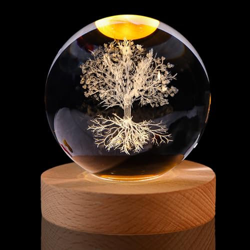 hurifeng Kristallkugel Nachtlicht 60mm - LED Glas Kugel mit...
