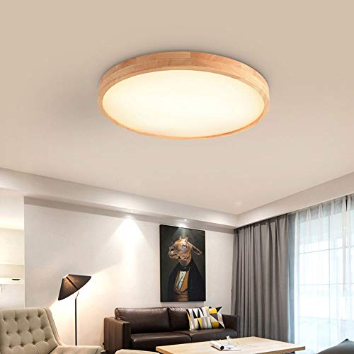 Nuova Plafoniera in Legno Massello Lampada da