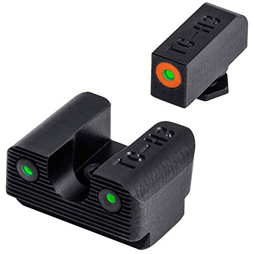 Image of TRUGLO Tritium Pro Night Sights, Compatible with Glock Handgun Models | Compact Durable Glow-in-The-Dark Front & Rear Gun Sight Set with Focus Lock Front Ring