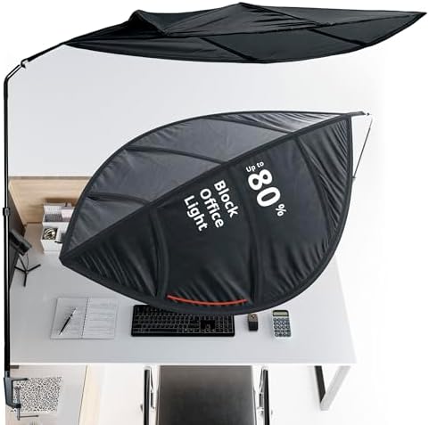 Cubicle Shade - Desk Shade for Cubicle to Block Light, Quick Install, No Tools Needed, Aircraft Grade Aluminium, UV-Resistant Fabric, 57.5x35x35 Inches, No Sag or Tilt, Protects Eyes