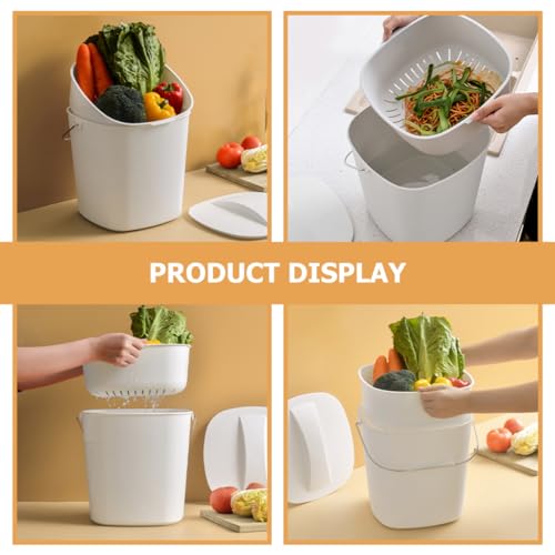 Bote de basura de cocina plástico doble compartimento 1.6 lb miniatura 5