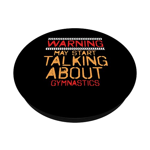 Warning May Start Talking About Gymnastics Challenge Speed PopSockets Swappable PopGrip, Black - Image 2