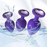 Pleasure Anales Toys Beginner Trainer Set Pcs Metal Anales Pugs Toys Massager Stainless Steel with Crystal Diamond Training Kit for Women Men, Super Soft Silicone Massager 2E15