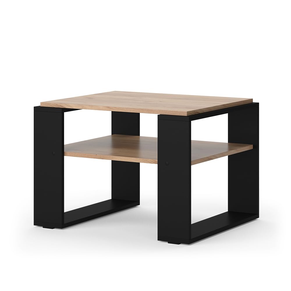 Vicco Tavolino da salotto Helm, Rovere dorato, 65.6 x 55.8 cm con ripiano, adatto per riporre riviste e telecomandi