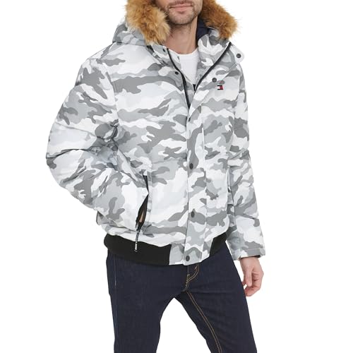 Image of Tommy Hilfiger Men's Arctic Cloth Quilted Snorkel Bomber Jacket (Standard and Big & Tall)