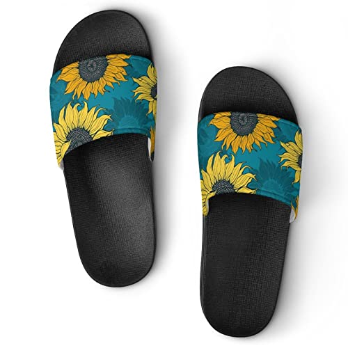 Bathroom slippers antidérapantes et imperméables au motif tournesol