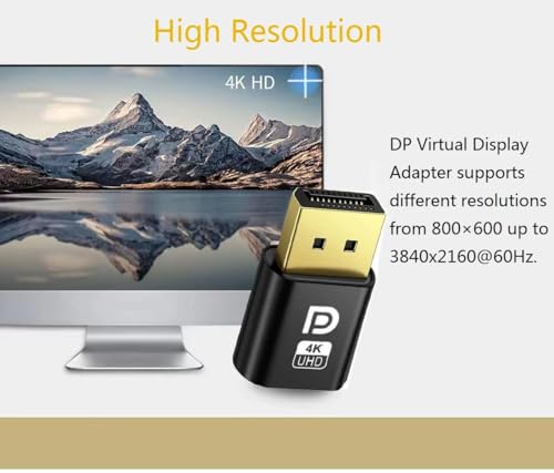 Image of 4K Displayport dp Dummy Plug Virtual Display Adapter EDID Headless Ghost Emulator Desktop Accessories for PC Graphics Video Card (Pack of 1)
