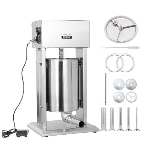 Hakka 12L Electric Sausage Stuffer, Commercial Stainless Steel Vertical Sausage Filling Machine