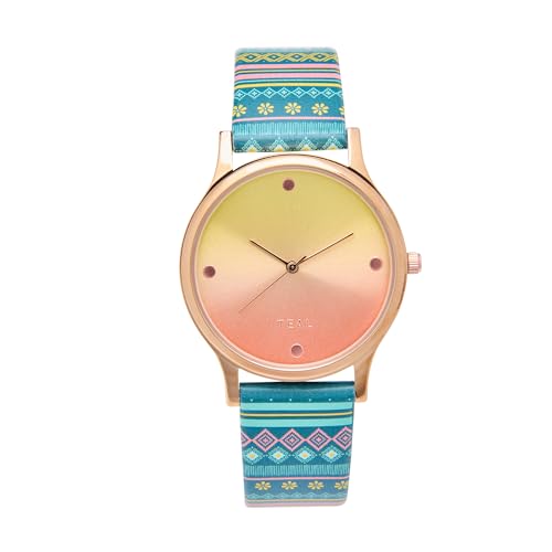 TEAL BY CHUMBAK Round Dial Analog Hand Watch for Women, Gifts for Women/Girls/Ladies, Stylish Fashion Watch for Casual/Work